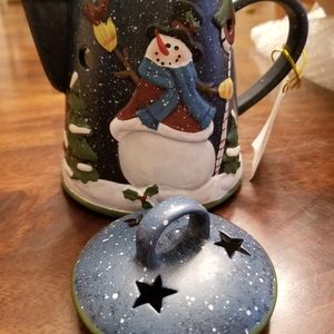 Yankee Candle Wax Melt Tea Light Snowman Teapot